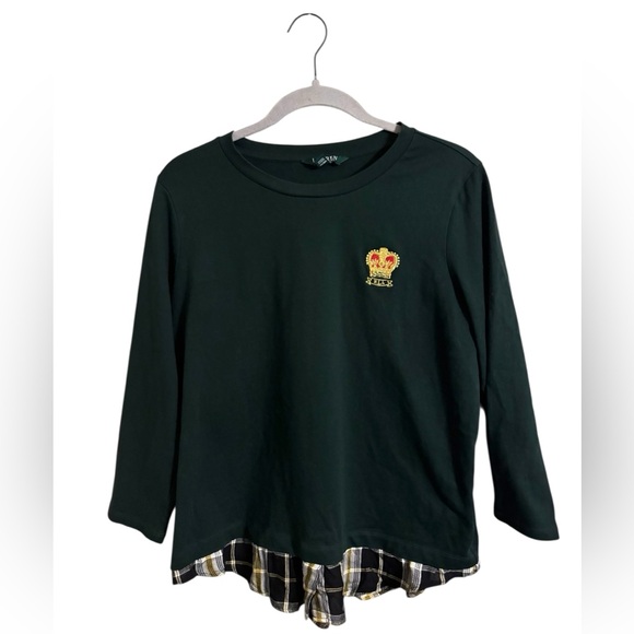 Lauren Ralph Lauren Tops - Lauren Ralph Lauren Dark Green Emblem Layered Jersey‎ Sweatshirt XL